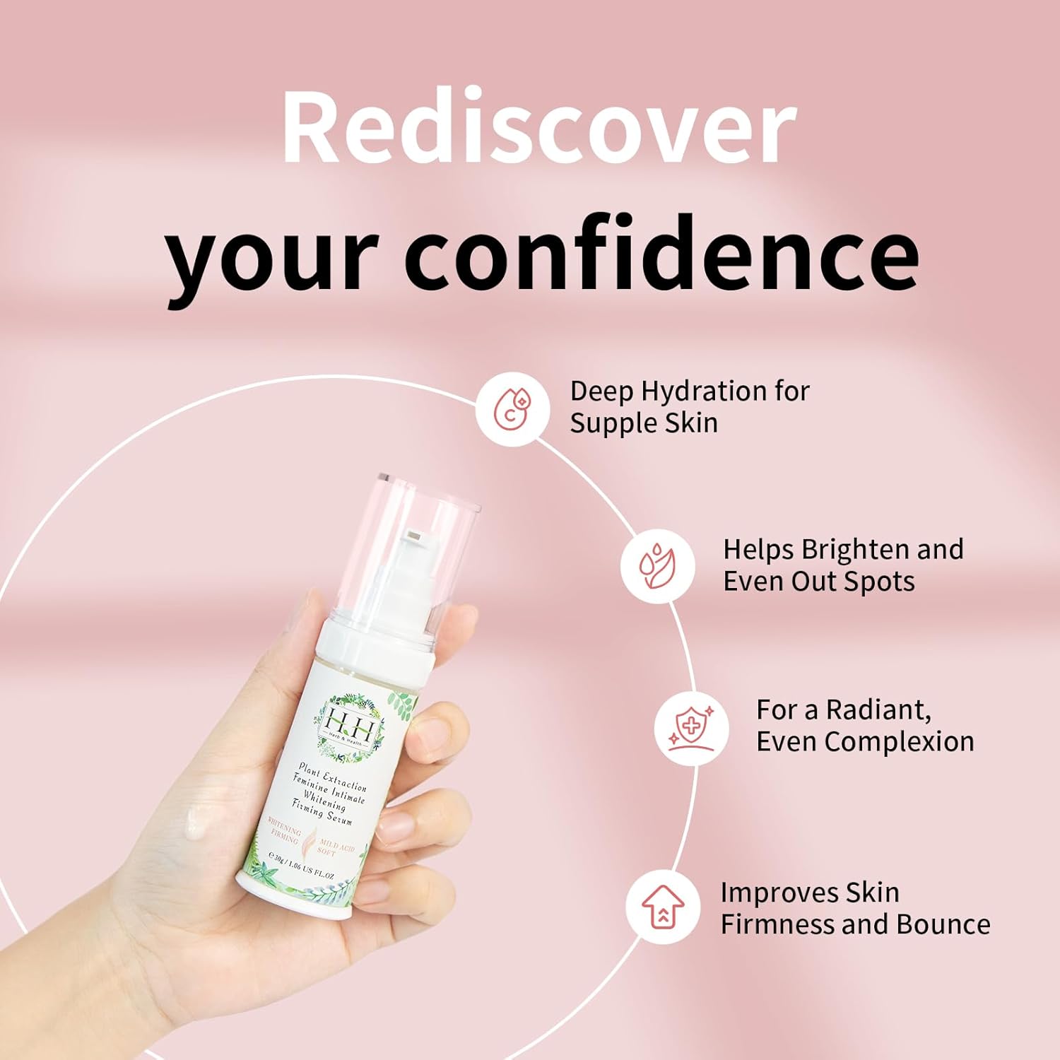 HH Intimate Brightening Serum Citrus Scent & Feminine Hygiene Spray Fresh Flora Scent, Natural Plant-Based, pH3.6, Moisturizing, Odor Control, Itch Relief, Tightening for Sensitive Skin