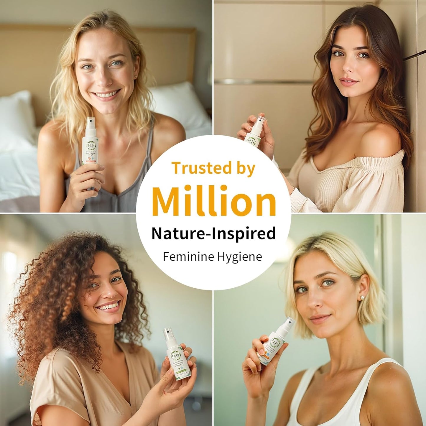 HH Herb & Health Feminine Deodorant Spray,pH 3.6 Intimate Mist for Odor Sweat Itch Dryness, Cool or Uncool, Natural Botanicals with Aloe Chamomile Oat, Alcohol Free for Sensitive Skin - Cooling Citrus